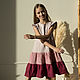 Linen dress for girls with flounces in pink tones. Childrens Dress. molinialife. Online shopping on My Livemaster.  Фото №2