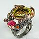 Ring 'Anticipation of summer' with citrine and ruby, Ring, Novaya Usman,  Фото №1