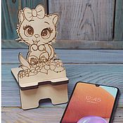 Для дома и интерьера handmade. Livemaster - original item Children`s Wooden Desktop Phone Stand for Smartphone. Handmade.