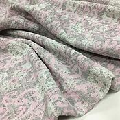 Итальянская ткань Рубашечный хлопок на белом розовые цветы 02-6247