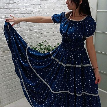 Одежда ручной работы. Ярмарка Мастеров - ручная работа Платье трëх-ярусное.. Handmade.