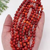 Работы для детей, handmade. Livemaster - original item Natural reddish-red coral long beads. Handmade.