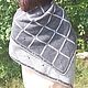 Stole for autumn winter large wide knitted with leaves Gray. Wraps. Подарки на 8 Марта от 'Azhurles'. My Livemaster. Фото №6