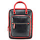 Order Leather backpack 'Kasandra' (blue and red). Russian leather Guild. Livemaster. . Backpacks Фото №3