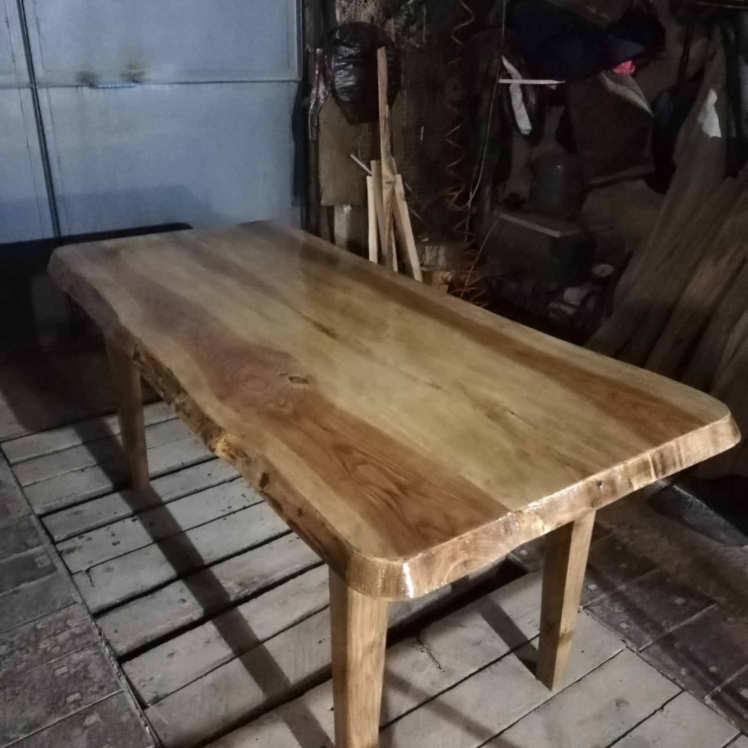 Стол для дачи уличный деревянный овальный