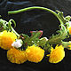 Headbands: Leather floral hair band with yellow dandelions. Headband. Irina Vladi. My Livemaster. Фото №6