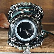 Украшения handmade. Livemaster - original item Wristwatch with stones unisex Boho 