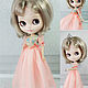 Blythe Princess. Dress peach color, Clothes for dolls, Arkhangelsk,  Фото №1
