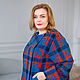 Order Author's raincoat blue red checkered Plus Size. NATALINI. Livemaster. . Raincoats and Trench Coats Фото №3