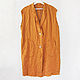 Order Mustard vest-cardigan made of 100% linen. etnoart. Livemaster. . Vests Фото №3