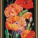 Set for embroidery with beads 'Poppies on black', Embroidery kits, Ufa,  Фото №1