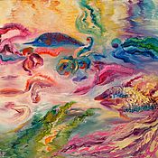 Картины и панно handmade. Livemaster - original item Abstract oil painting Sea fish people 