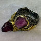 Ring with rubies, silver 925, rhodium, gold plated. Rings. pearl_stones_jewellery. My Livemaster. Фото №5