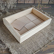 Материалы для творчества handmade. Livemaster - original item Blank tray wooden tray with tiles tray for 6 tiles. Handmade.