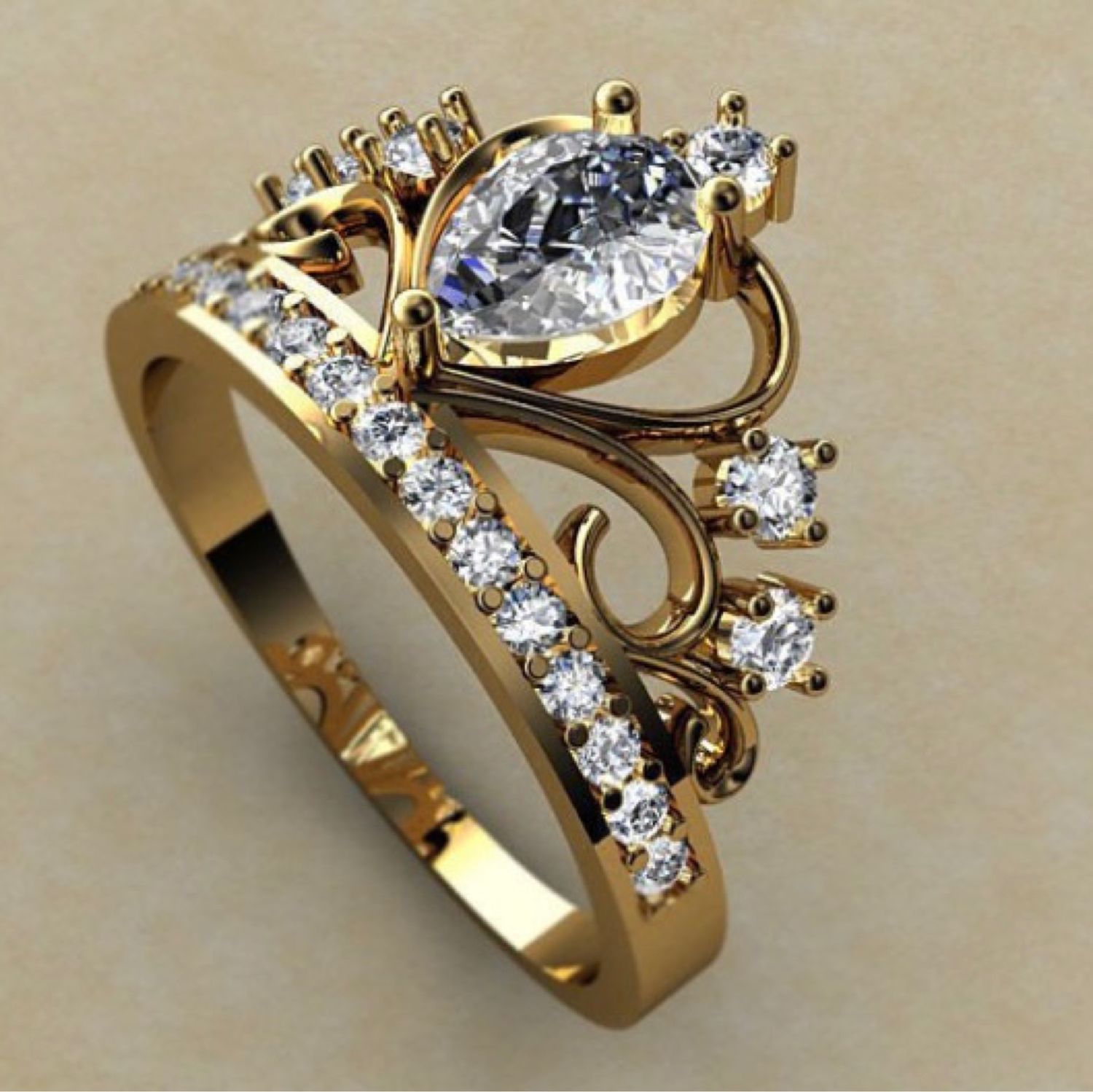 Золотое кольцо корона 585