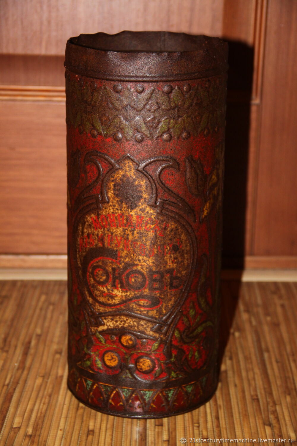 Винтаж: Банка Коробка металлическая Тубус жесть МОНПАНСЬЕ ИЗ ФРУКТОВЫХ ...