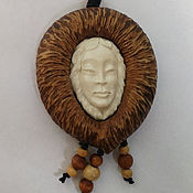 Украшения handmade. Livemaster - original item Bone and wood cameo. Pendant carved from bone. Mascot Acutance. Handmade.