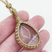 Украшения handmade. Livemaster - original item Rutile Quartz hair pendant natural stone beige on a cord. Handmade.