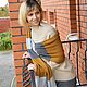 Шарф длинный горчичный серый широкий. Шарфы. Knit_Ox   Оксана. Ярмарка Мастеров.  Фото №6