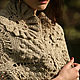 Накидка цвета льна из мотивов. Палантины. IRINA GRUDKINA Handmade Knitwear. Ярмарка Мастеров.  Фото №6