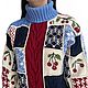 Order Women's Winter cherry sweater, patchwork, merino wool, hand embroidery. SIBERIA COOL (knitting & painting) (Siberia-Cool). Livemaster. . Sweaters Фото №3
