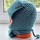 Шапка-ушанка вязаная из шерсти цвета морской волны. Шапка-ушанка. AccessoriesWool мягко и комфортно. Ярмарка Мастеров.  Фото №7
