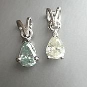 Gemini stud earrings silver moissanites 2 carats