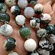 Long beads with cut Natural Moss Agate. Beads2. naturalkavni. My Livemaster. Фото №4