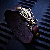Украшения handmade. Livemaster - original item Leather bracelet-Bear. Handmade.