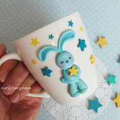 Посуда handmade. Livemaster - original item Hare with stars mug. Handmade.