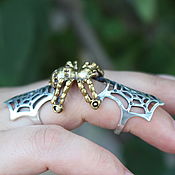 Украшения handmade. Livemaster - original item Golden Spider Ring made of 925 Sterling silver HH0130. Handmade.