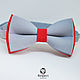 Gray red tie necktie Duo. Buy online store, with prompt delivery in Moscow, St. Petersburg and Russia
