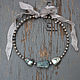 Choker necklace 'Versal' 2 ' pearl mother of pearl aquamarine, Beads2, Almaty,  Фото №1