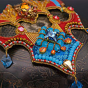 Украшения handmade. Livemaster - original item Bead embroidery Swarovski crystals necklace Oddiyana. Handmade.