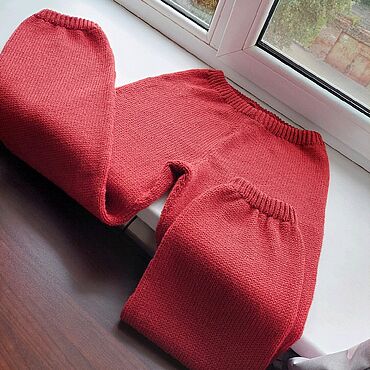 Штаны вязаные кирпичный цвет брюки тёплые из шерсти женские. AccessoriesWool вязание на заказ. Одежда женская ручной работы - Ярмарка Мастеров Одежда женская ручной работы. Ярмарка Мастеров - ручная работа Штаны вязаные кирпичный цвет брюки тёплые из шерсти женские. Handmade.