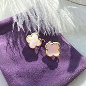 Украшения handmade. Livemaster - original item Clover earrings, clover earrings, quatrefoil with mother of pearl. Handmade.