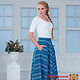 Warm skirt with pockets 'herringbone' blue. Skirts. Slavyanskie uzory. Online shopping on My Livemaster.  Фото №2
