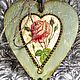 Panel in the form of a heart 'Vintage Rose'. Panels. beautifulcrafts. My Livemaster. Фото №6