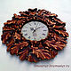 Order Carved wall clock of Autumn oak tree. Mikhail (ilmcarver). Livemaster. . Watch Фото №3
