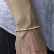 Украшения ручной работы. Ярмарка Мастеров - ручная работа White pearl and silver bracelet. Handmade.