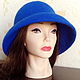 El sombrero de valyanaya 'de color azul Aciano'. Hats1. Oksana Moleva. Интернет-магазин Ярмарка Мастеров.  Фото №2
