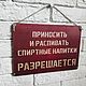 Табличка интерьерная 19х27 см дерево «Приносить и распивать», Таблички, Москва,  Фото №1