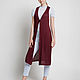 Long knitted vest with Bordeaux cashmere, Vests, Tolyatti,  Фото №1