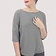 Order Jumper T-shirt grey striped Cotton. Yana Levashova Fashion. Livemaster. . Jumpers Фото №3