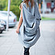 Asymmetrical summer tunic made of linen - TU0475LE, Tunics, Sofia,  Фото №1