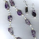Necklace and earrings with amethysts, Jewelry Sets, Moscow,  Фото №1