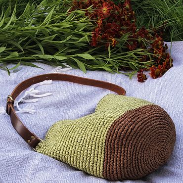 Сумки ручной работы. Ярмарка Мастеров - ручная работа Сумка из рафии "Фисташка". Handmade.