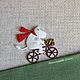Заказать Муми-тролль. Велосипедист. Брошь. Ольга 'Чудо на ладошке'. Ярмарка Мастеров. . Брошь-булавка Фото №3