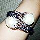 Bracelet 'Baroque Pearl' Stingray leather, silver, Baroque pearl, Hard bracelet, Voronezh,  Фото №1