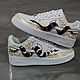 Кроссовки белые Nike Air Force 1 унисекс, кастом, ручная роспись, змея, Кроссовки, Волжский,  Фото №1